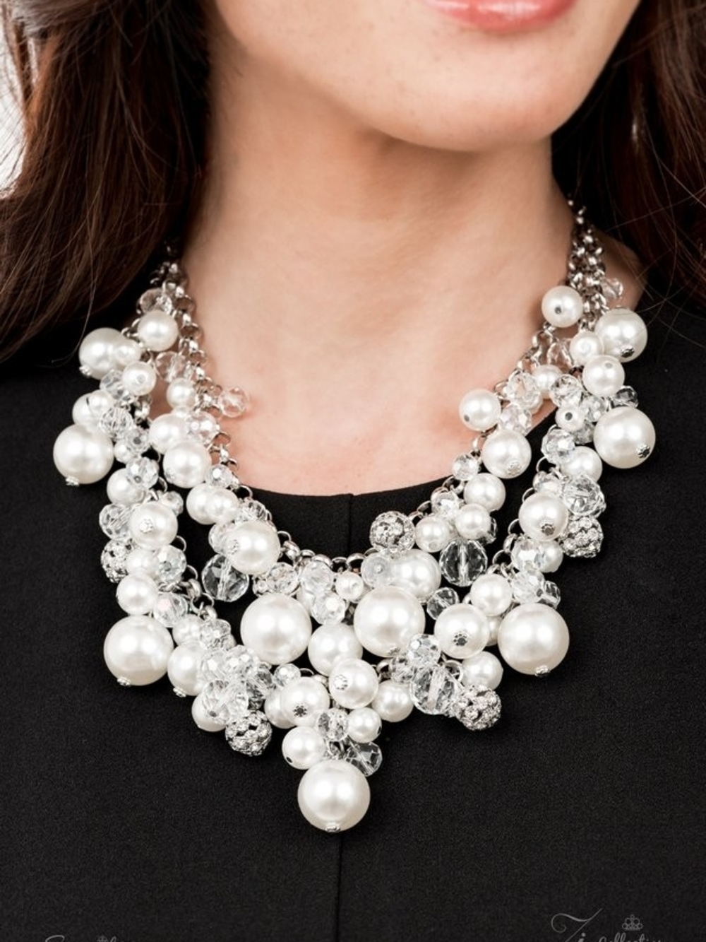 Elegant White Pearl Cluster Statement Necklace